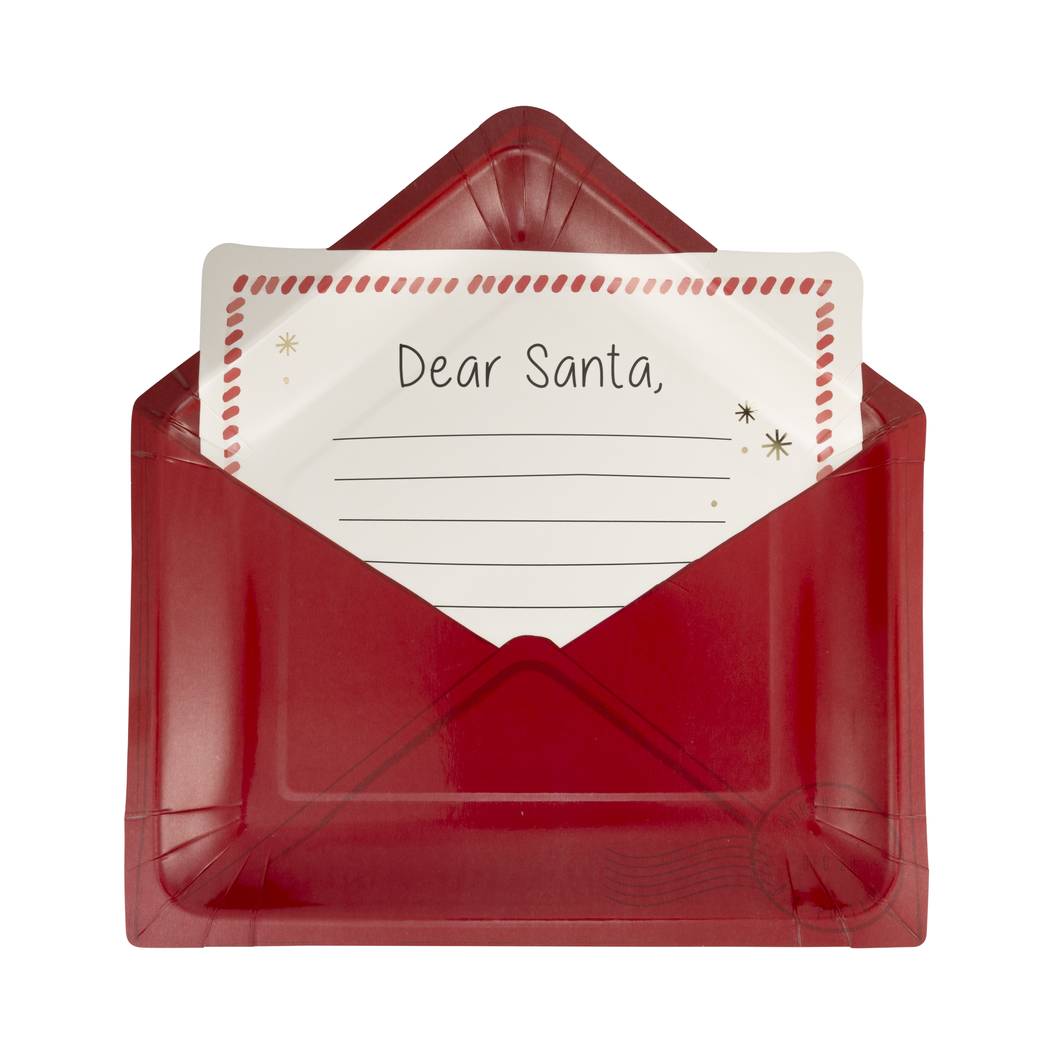 LETTER TO SANTA SHAPED PAPER PLATES
