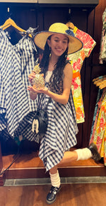 Cora Spearman Hawaii WOMENS Palaka Navy Handkerchief Dress