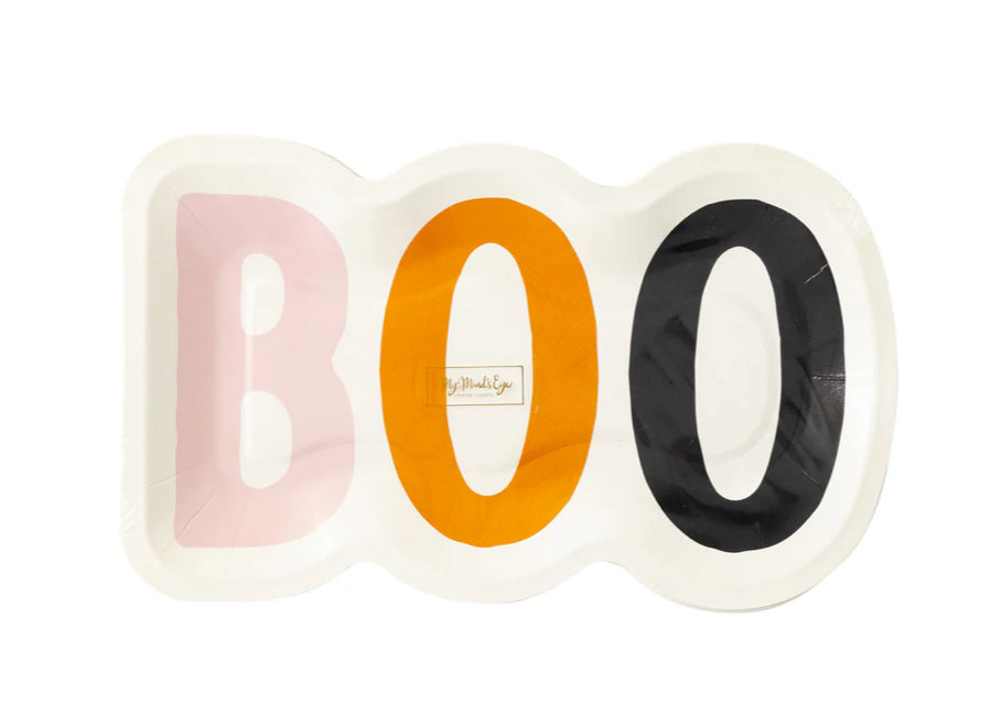 HEY PUMPKIN BOO SHAPED PAPER PLATE
