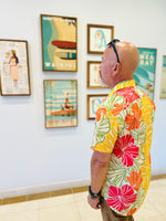 Cora Spearman Hawaii MENS Groovy Hibiscus S/S "Kalani" Aloha Shirt