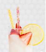 BRIGHT GINGHAM FLORAL REUSABLE STRAWS