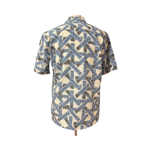 Cora Spearman Hawaii Mens Blue Tribal S/S JUSTIN woven shirt