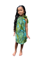 Coradorables GIRLS Monstera 21 Turquoise Signature Ribbon Dress