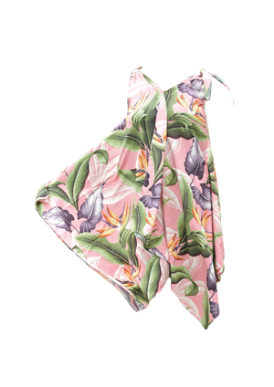 Cora Spearman Hawaii WOMENS Birds Of Paradise Mauve Handkerchief Dress