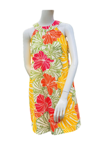 Cora Spearman Hawaii WOMENS Groovy Hibiscus Halter Neck Sheath Dress