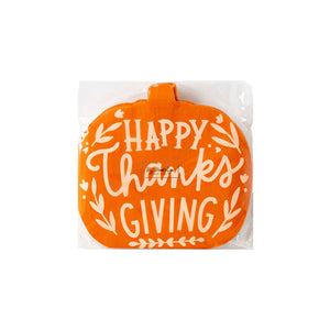 HAPPY THANKSGIVING PUMPKIN SHAPED PAPER DINNER NAPKIN