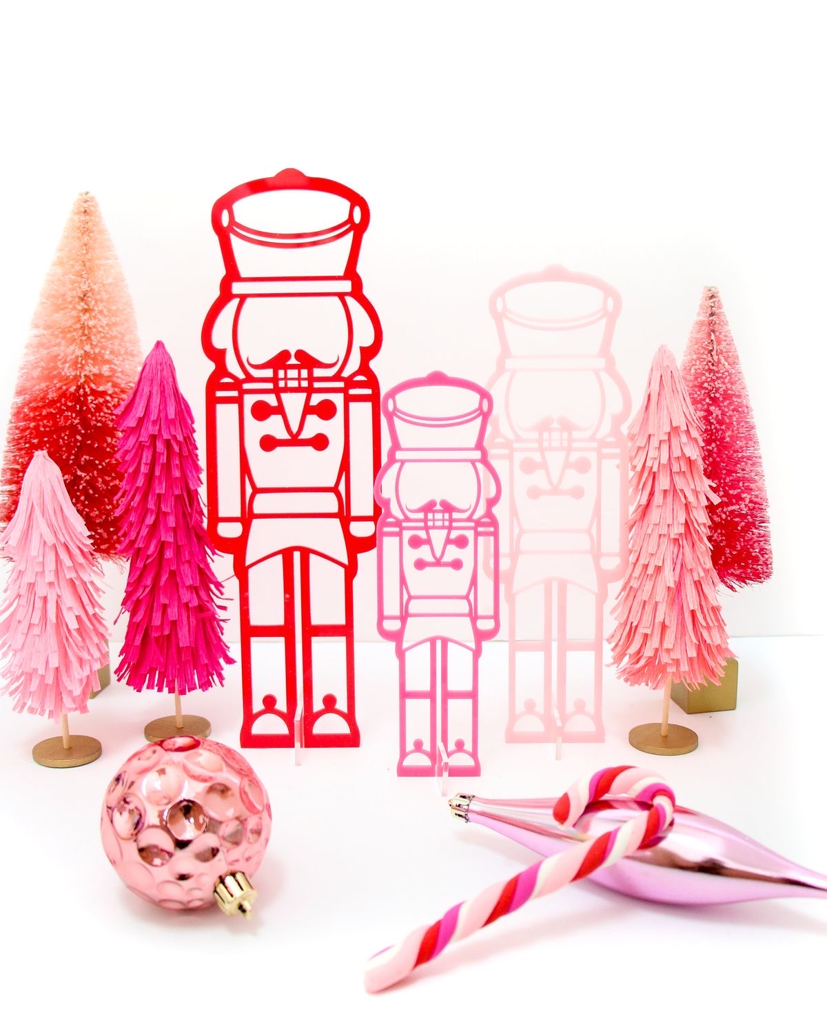 Pink Acrylic Nutcracker Set of 3