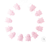 A LITTLE GHOUL PUFFY PINK FELT GHOST BANNER