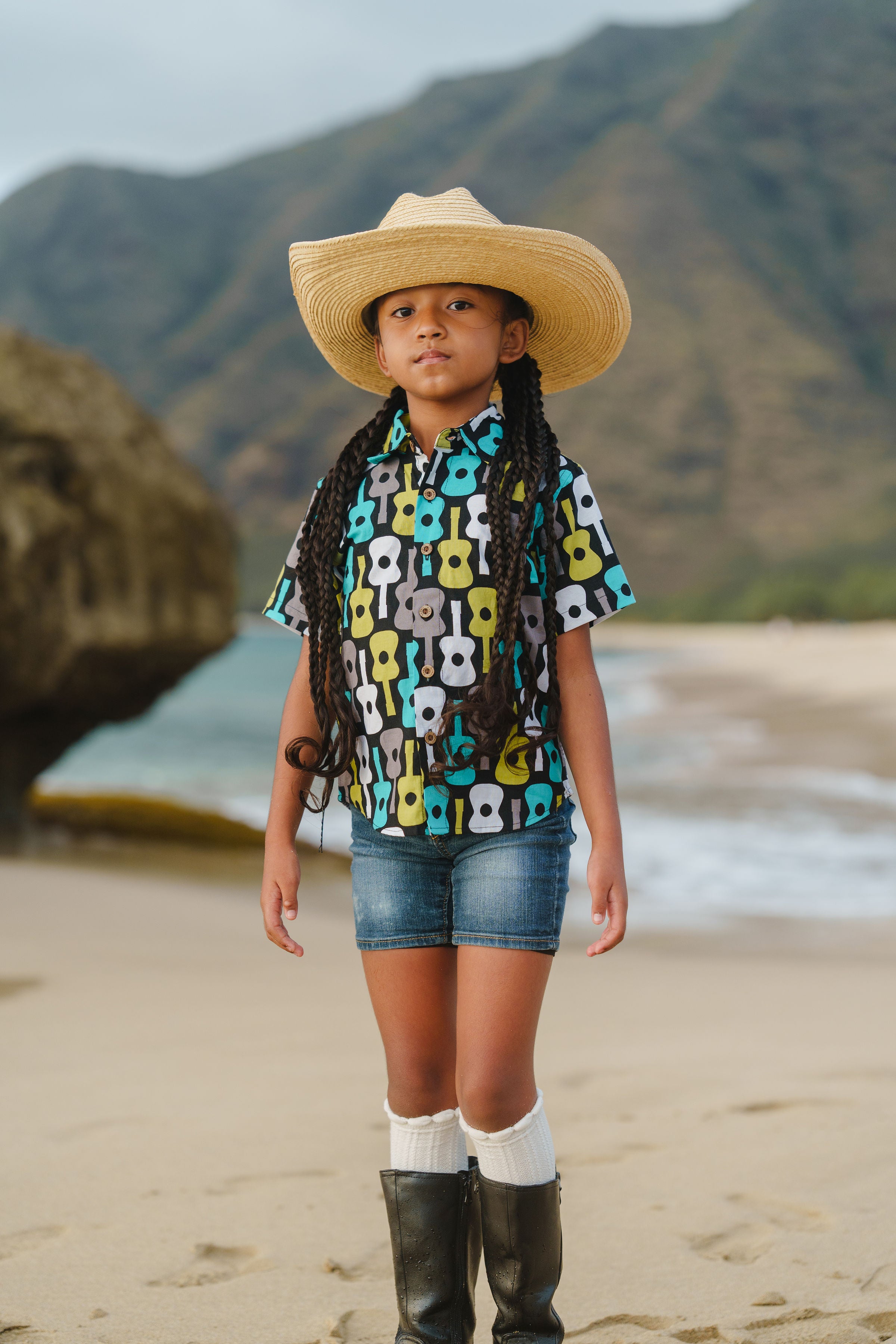 Coradorables BOYS UKULELE/PALAKA S/S "Kalani" Aloha Shirt