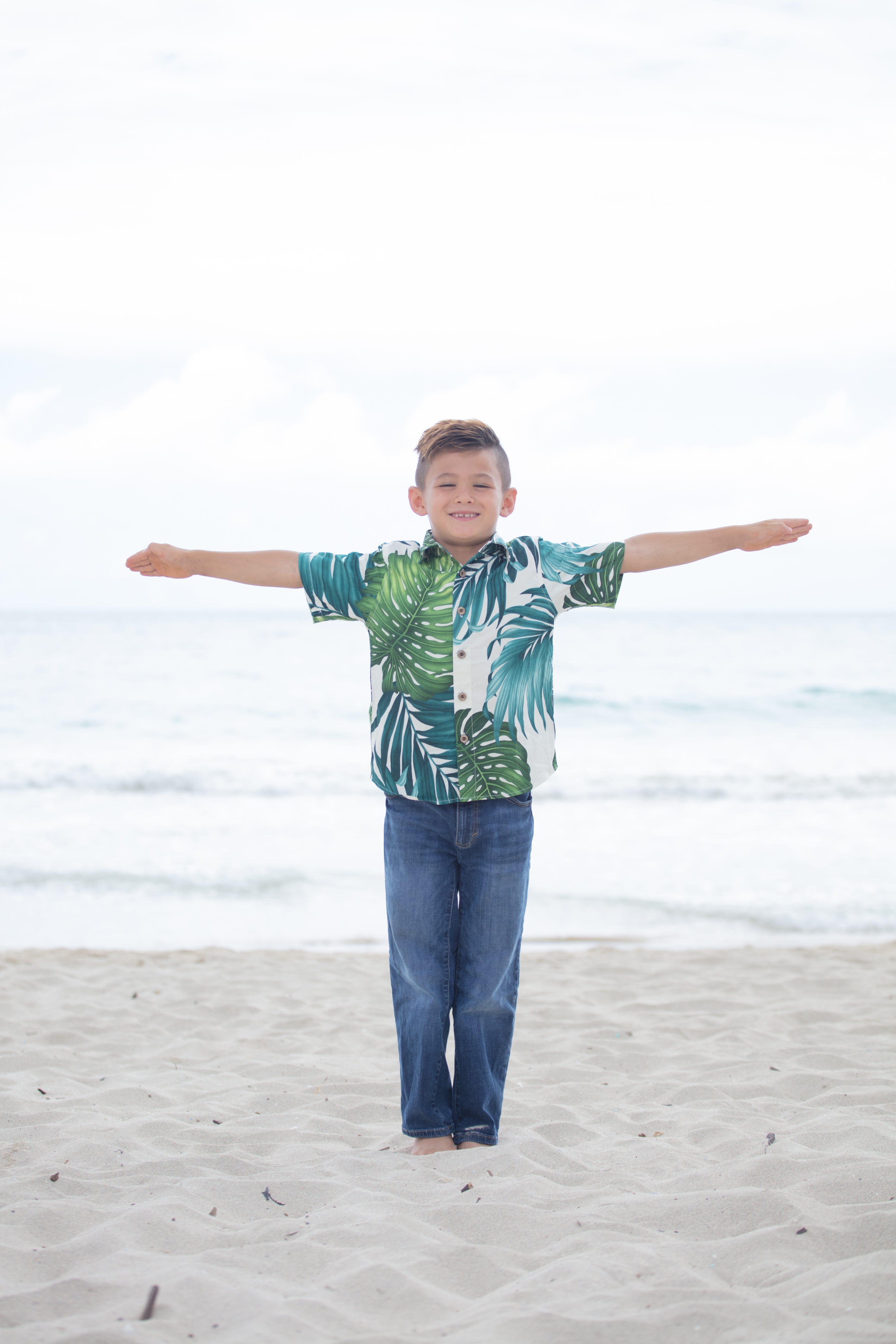 Coradorables BOYS MONSTERA S/S "Kalani" Aloha Shirt