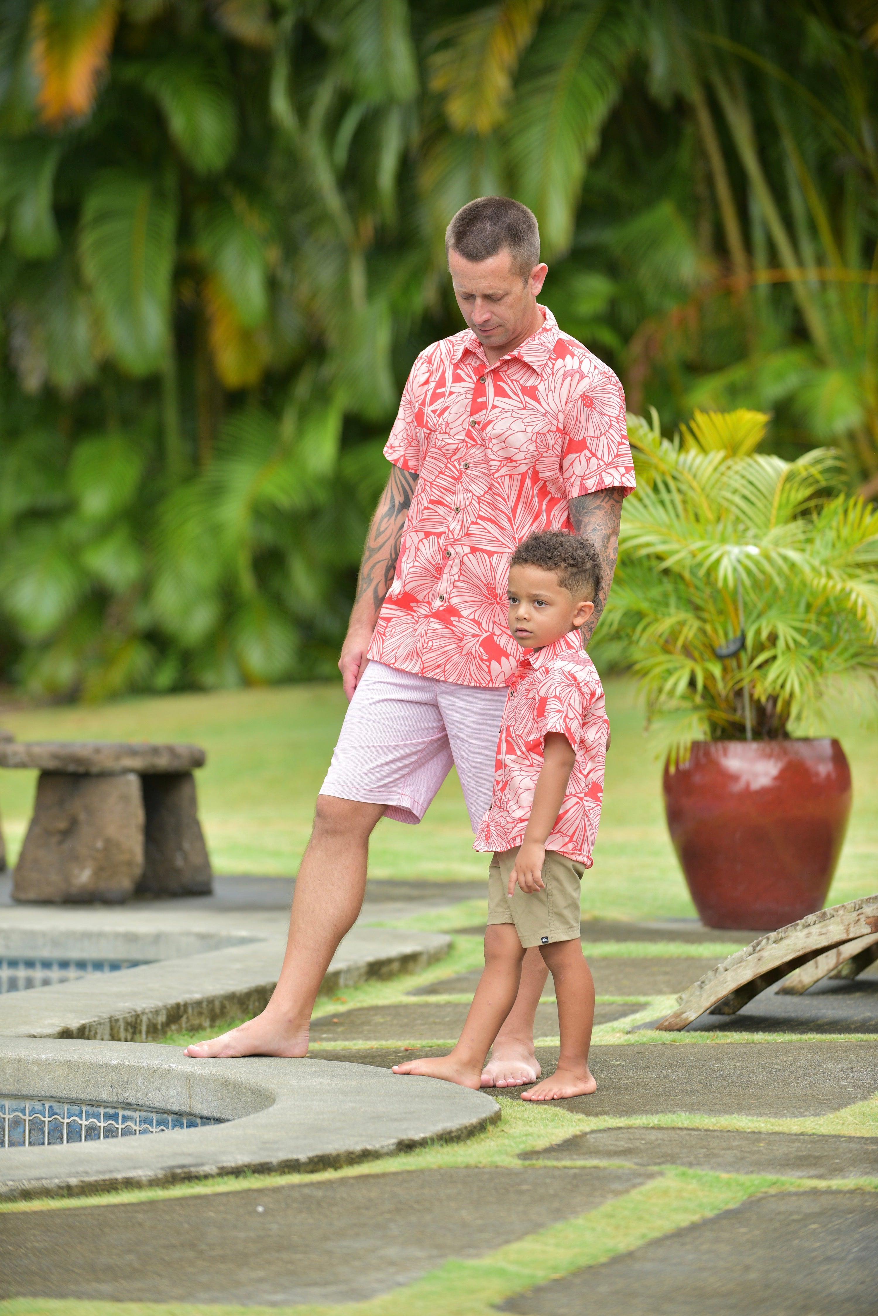 mens, hawaiian, shirt , protea, watermelon , slim fit, Coradorables, modern aloha, aloha wear, resort wear, family matching