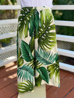 girls, hawaiian, wide legged, pant, monstera, ivory, green, rayon, Coradorables, modern aloha, aloha wear, resort wear, family matching