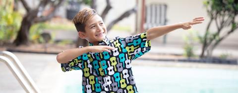 Coradorables BOYS UKULELE/PALAKA S/S "Kalani" Aloha Shirt