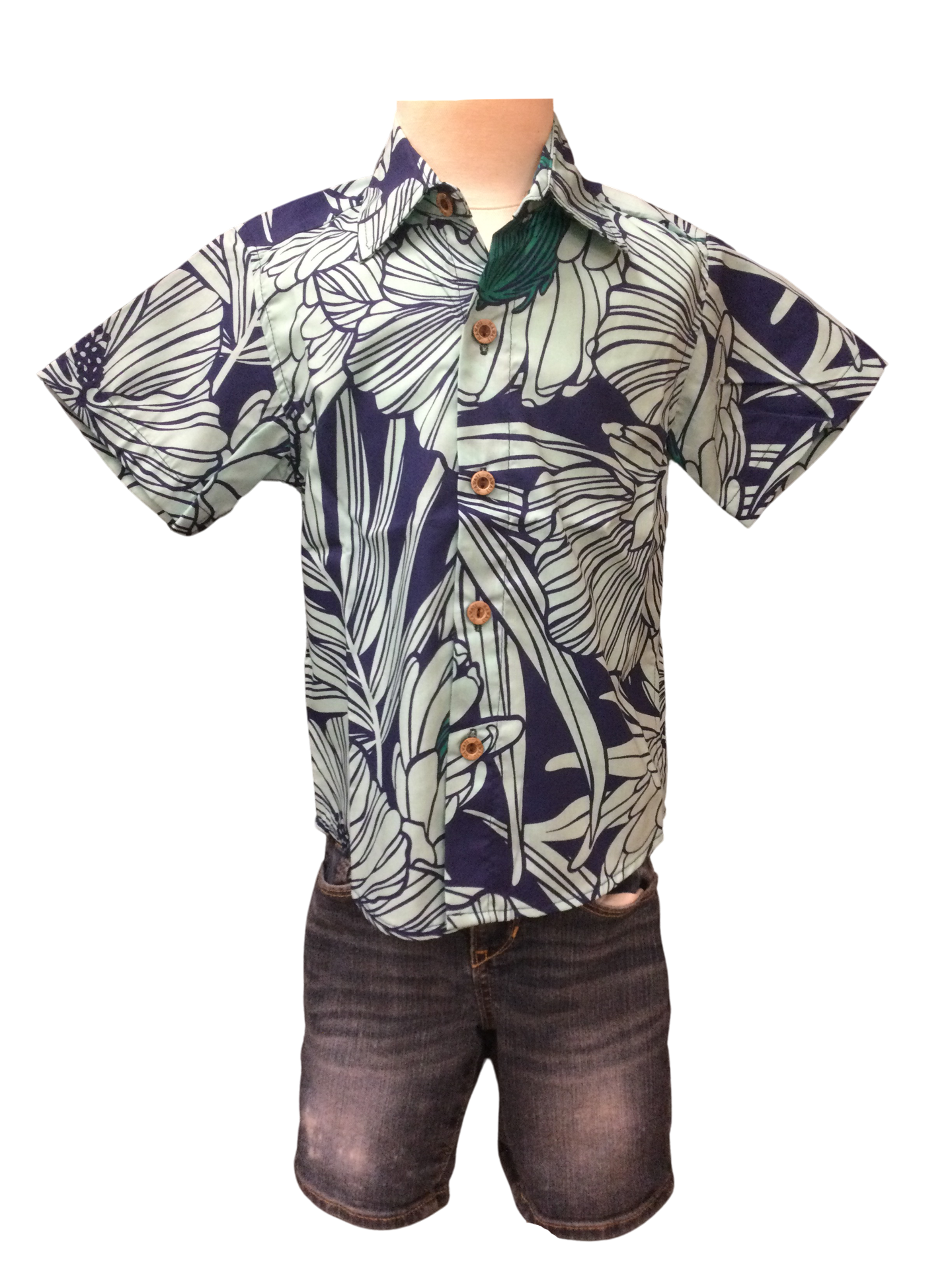 Coradorables BOYS Protea Aqua S/S "Kalani" Aloha Shirt