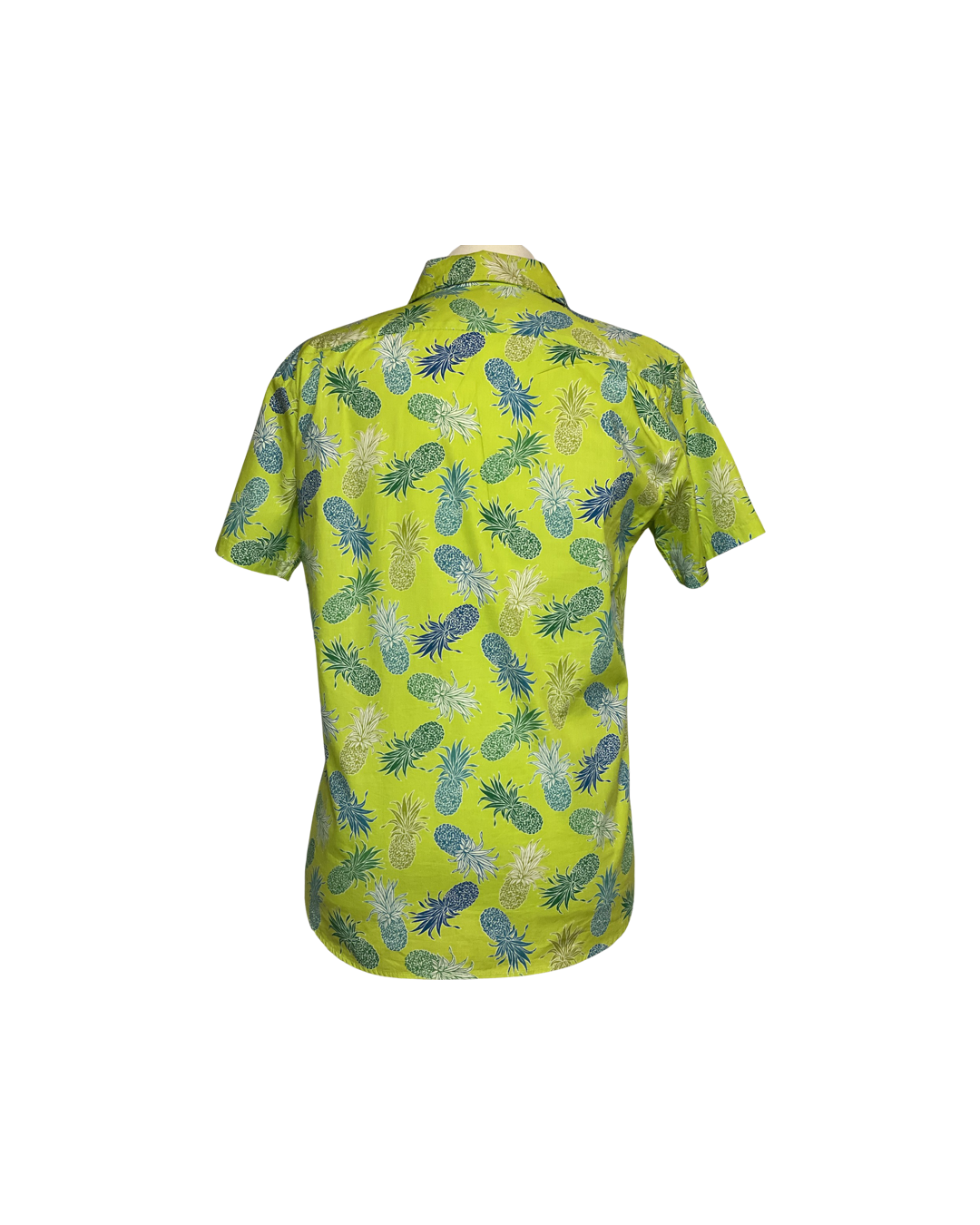 mens cotton hawaiian shirt, lime pineapple print, slim fit, size up recommended, pride, Coradorables, aloha shirt, unisex,  aloha wear, resort wear, family matching