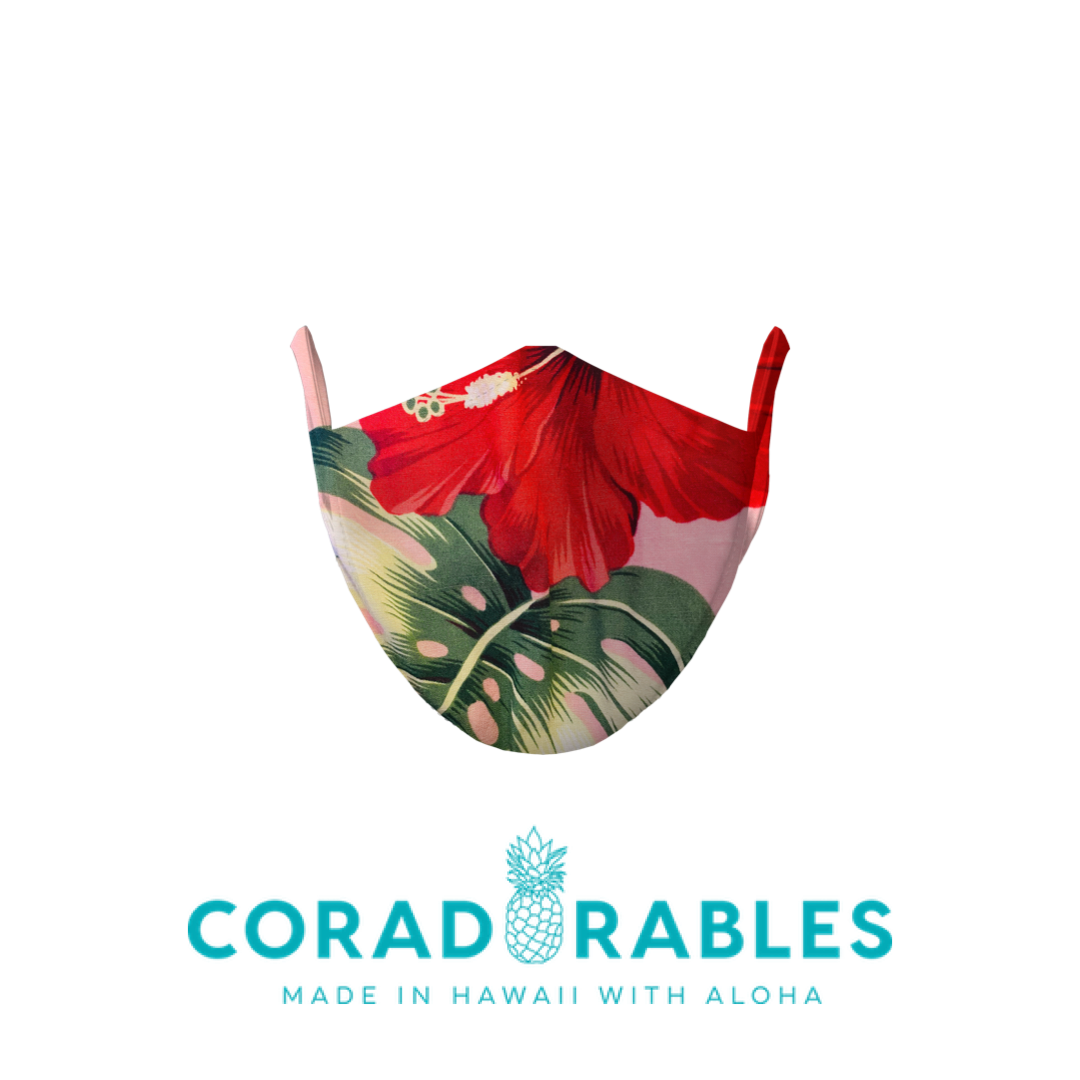 Coradorables Hawaiian Aloha Print Cloth Unisex Face Mask PPE