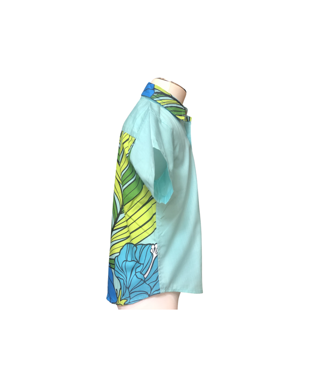 Coradorables BOYS XL HIBISCUS AQUA S/S "Kalani" Aloha Shirt