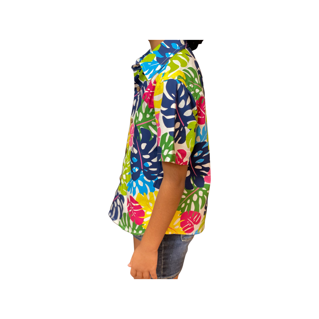 Coradorables BOYS Rainbow Monstera S/S "Kalani" Aloha Shirt