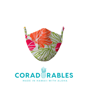Coradorables Hawaiian Aloha Print Cloth Unisex Face Mask PPE