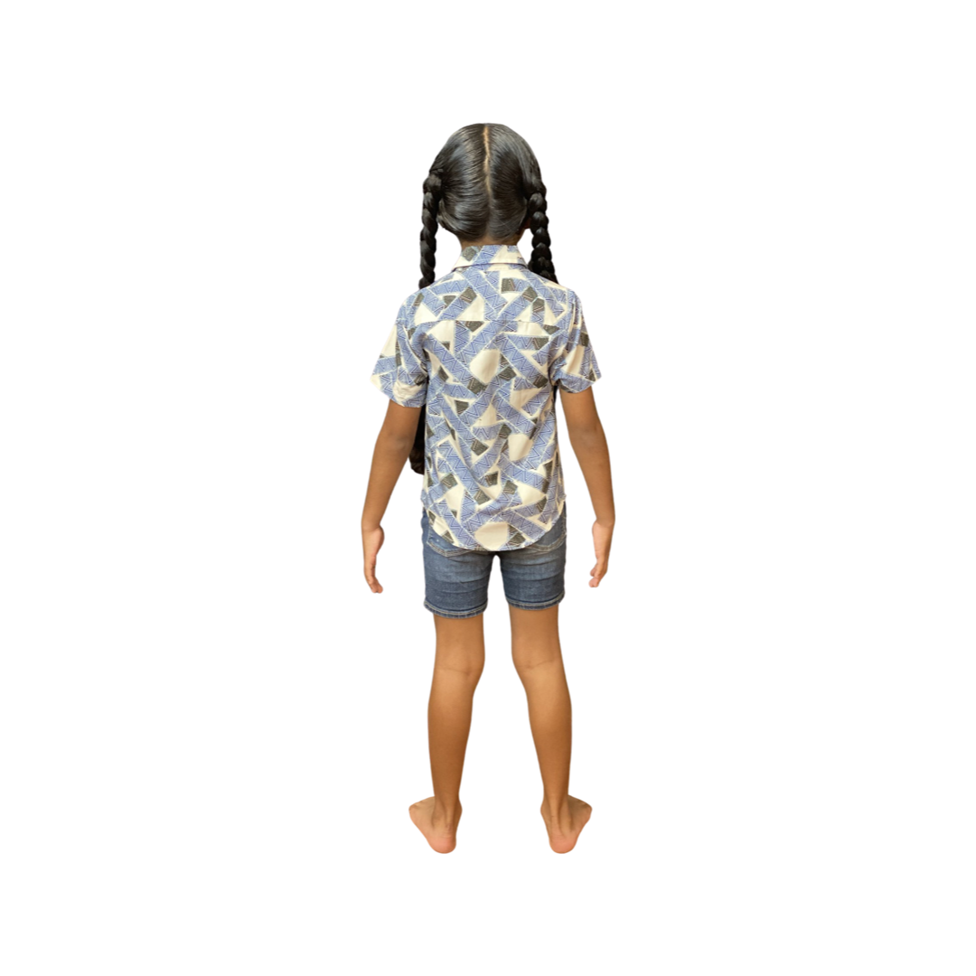 Coradorables BOYS Blue TRIBAL S/S "Kalani" Aloha Shirt