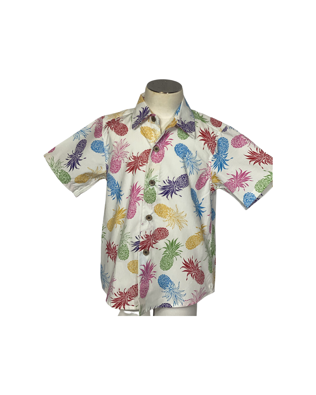 Boys, hawaiian, shirt , rainbow, pineapples, slim fit, Coradorables, modern aloha, aloha wear, resort wear, unisex, family matching