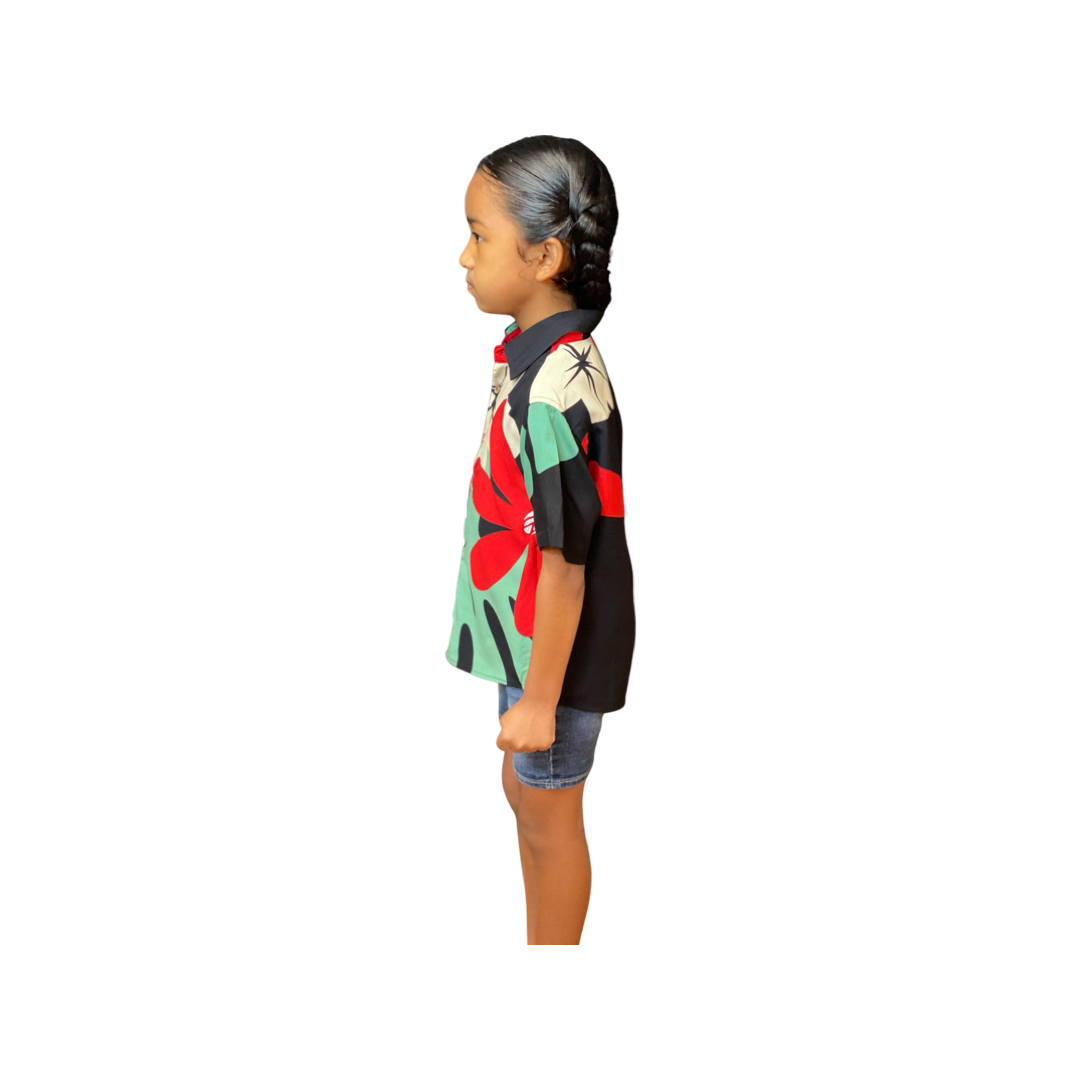 Coradorables BOYS Mod Aloha Black S/S "Kalani" Aloha Shirt