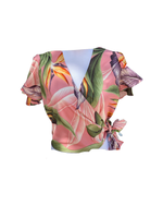 Cora Spearman Hawaii WOMENS Birds Of Paradise Mauve Wrap Top