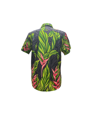 mens hawaiian shirt, black ginger, slim cut fit, size up recommended, aloha shirt, unisex, Coradorables, aloha wear, resort wear, family matching 