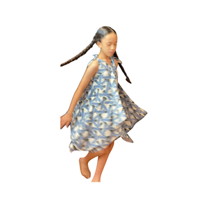 Coradorables GIRLS Blue Tribal Handkerchief Dress